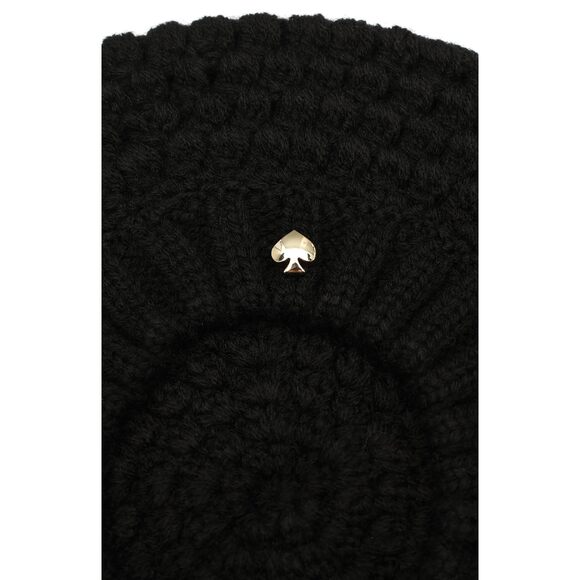 1138 Women\'s Crochet Rib Beret, Black, One main image 4